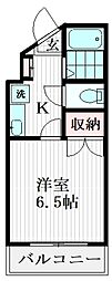 ヒサオコーポ 3階1Kの間取り