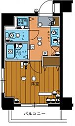 JR埼京線 板橋駅 徒歩8分の賃貸マンション 4階1Kの間取り