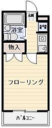 スカイコート多摩川第2 4階1Kの間取り