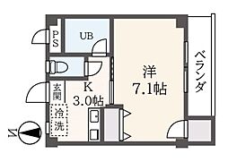 ウイット・サイト 1Kの間取図画像