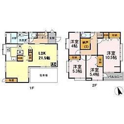 亀有3丁目戸建て 2階4SLDKの間取り