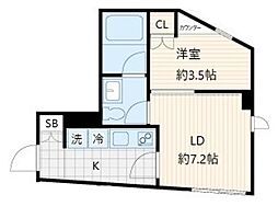 Fullea上落合 1階1LDKの間取り