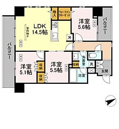 サンジョイアゼロ 5階3LDKの間取り