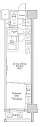 ザ・パークハビオ日本橋三越前 1LDKの間取図画像