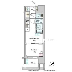 Ｂｒｉｌｌｉａ ｉｓｔ 大井町 10階1DKの間取り