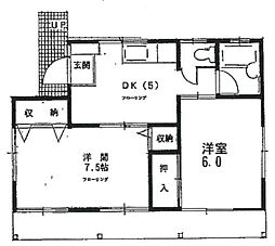 幸運ハイツ 1階2DKの間取り