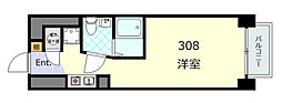 朝日虎ノ門マンション ワンルームの間取図画像