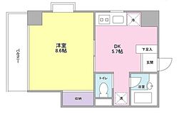 サンフラワー第6 3階1DKの間取り