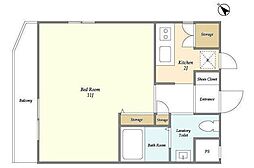 KDXレジデンス小豆沢 4階1Kの間取り