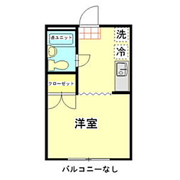 JR横浜線 八王子みなみ野駅 徒歩18分の賃貸マンション 2階1Kの間取り
