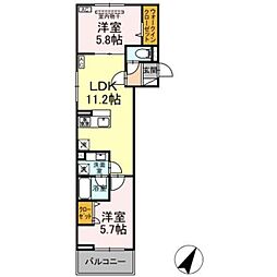 横浜市保土ケ谷区上菅田町アパート 2LDKの間取図画像
