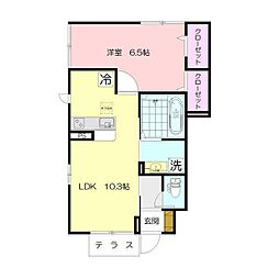 エーデルハイム市ヶ尾 1LDKの間取図画像