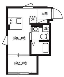 アピチェ田園調布 3階1DKの間取り