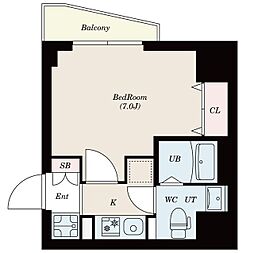 S-RESIDENCE 松戸 4階ワンルームの間取り