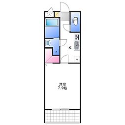 リコルテリンクウ 1Kの間取図画像