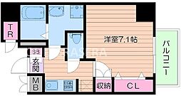 Fujiman北梅田 8階1Kの間取り