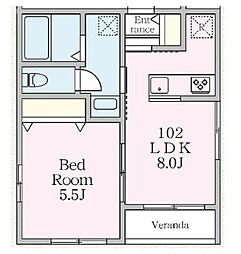 Arietta 1階1LDKの間取り