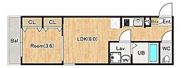 ジーメゾン見沼島町アルカ 1LDKの間取図画像