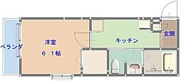 リコリスフナバシ 1Kの間取図画像