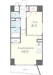 カーサフェリーチェ 1LDKの間取図画像