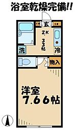 ハイムコーヤ2 1階1Kの間取り