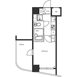 スクエア渋谷 1Kの間取図画像