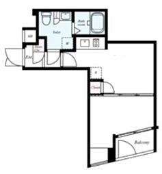 ビバリーホームズ北新宿 2階1DKの間取り