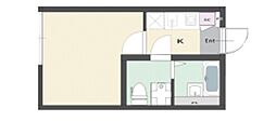 Colorless浅草 2階1Kの間取り