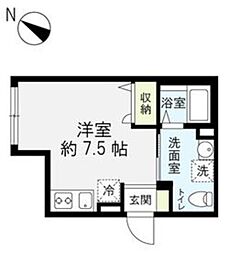 cozy小田栄 ワンルームの間取図画像