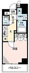 プレール・ドゥーク板橋舟渡 1Kの間取図画像