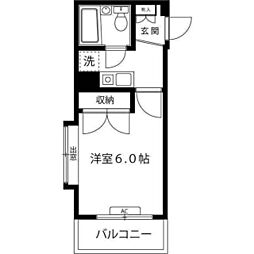 ラポール町田 1Kの間取図画像