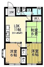サングレイス柏 3LDKの間取図画像