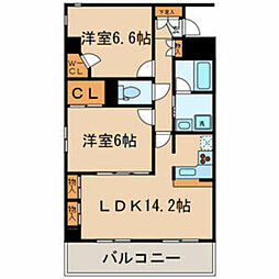 カーサ・ドルチェ 2LDKの間取図画像