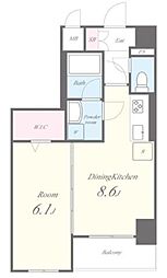 ヒューゲル本郷 5階1DKの間取り