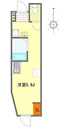 京急空港線 糀谷駅 徒歩12分の賃貸アパート 1階ワンルームの間取り