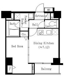 ヴィラフォレスト経堂 1DKの間取図画像