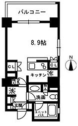レジディア中落合-C ワンルームの間取図画像