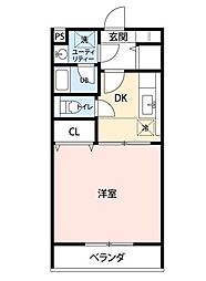 プリマベーラセブン 1Kの間取図画像