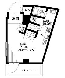 ハーモニー・コート ワンルームの間取図画像