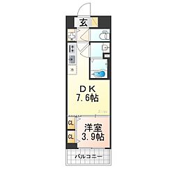 ベラジオレガシー葛野大路八条 1DKの間取図画像