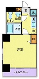 長岡メゾンドビラ勝どき 1Kの間取図画像