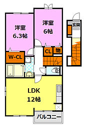 レジェンドD 2LDKの間取図画像