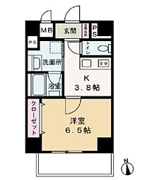 Ｃｏｍｏ Ｐａｌａｃｉｏ 日暮里 4階1Kの間取り