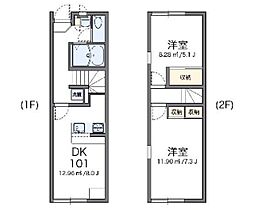 レオパレスアビテ湘南 2DKの間取図画像