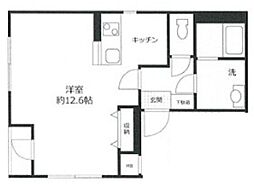 THE ROOMS日本橋浜町 3階ワンルームの間取り