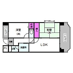 エスペランサ 2LDKの間取図画像