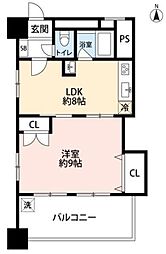 亀戸パークハイツ 1LDKの間取図画像
