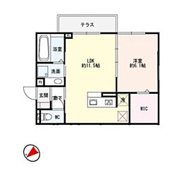 サニーハイツA 1LDKの間取図画像