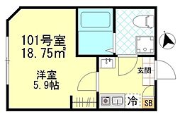 仮称松島新築9世帯 1Kの間取図画像