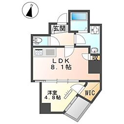 桜Flag 8階1LDKの間取り